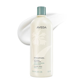 Aveda Shampure front packaging showing large 33.8 oz bottle and calming design