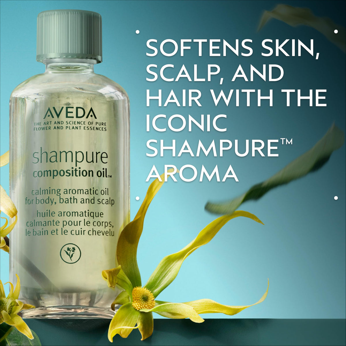Aveda Shampure label close-up highlighting ingredients and certified organic details