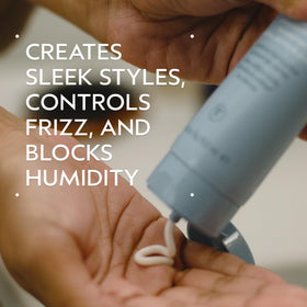 Aveda Smooth Infusion cream dispensed from pump demonstrating smooth texture and easy application
