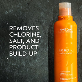 Aveda pump close-up highlighting easy one-handed dispensing benefit