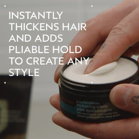 Aveda close-up paste texture in jar, highlights thickening botanicals