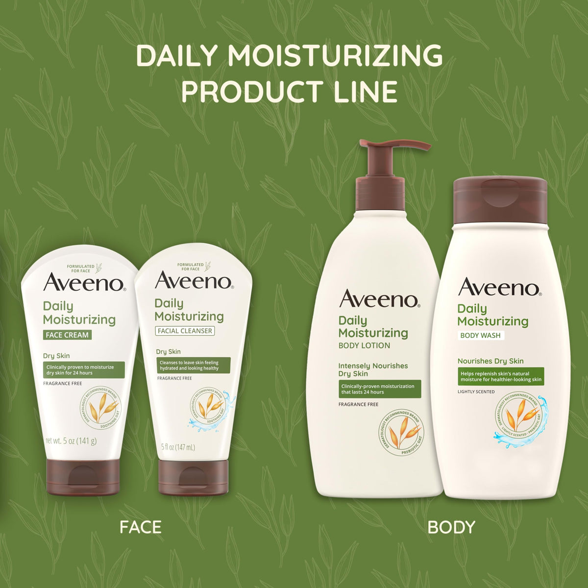 Aveeno cleanser being dispensed into hand for hygienic application