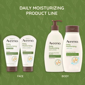 Aveeno cleanser being dispensed into hand for hygienic application