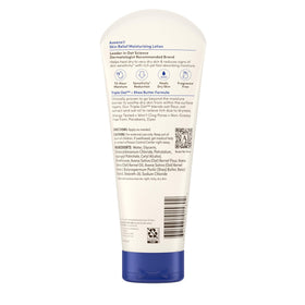 Aveeno bottle on bathroom shelf lifestyle shot promoting daily moisturizing routine