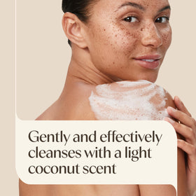 Aveeno product label close-up highlighting Triple Oat formula and sensitivity benefit