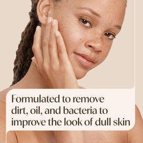 Aveeno bottle label detail showing ingredients and oily-skin benefits