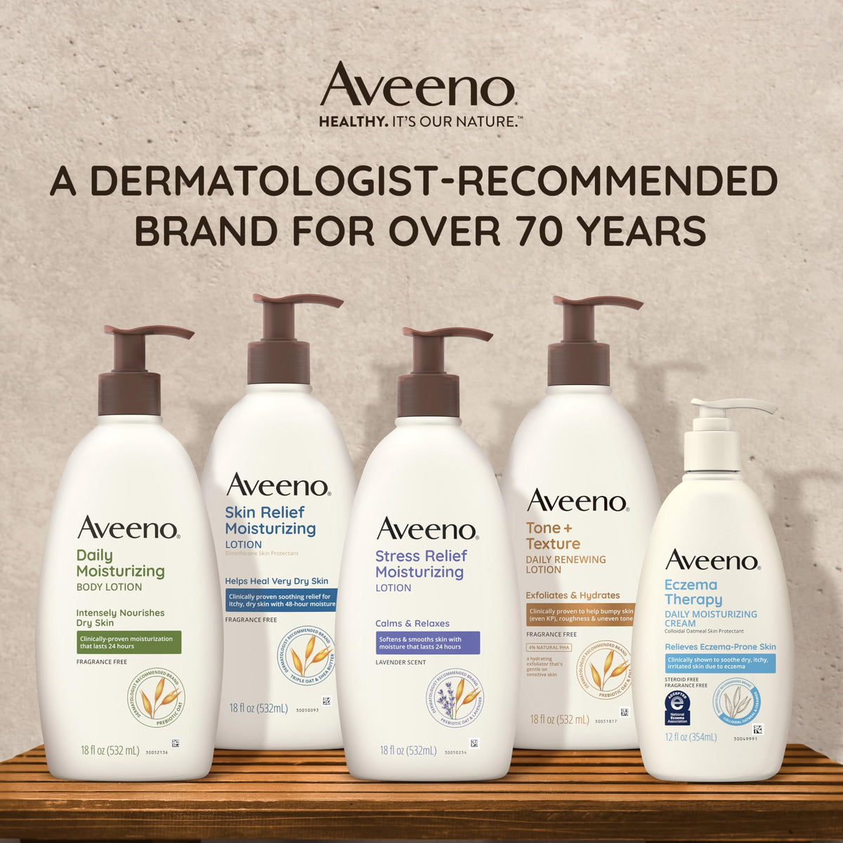 Aveeno label detail showing key ingredients and fragrance-free claim