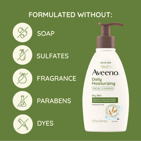 Aveeno bottle label noting 30% post-consumer recycled plastic packaging