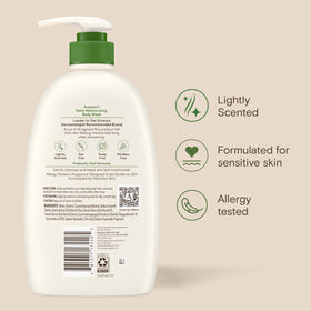 Aveeno bottle beside oats visual representing prebiotic oat ingredient
