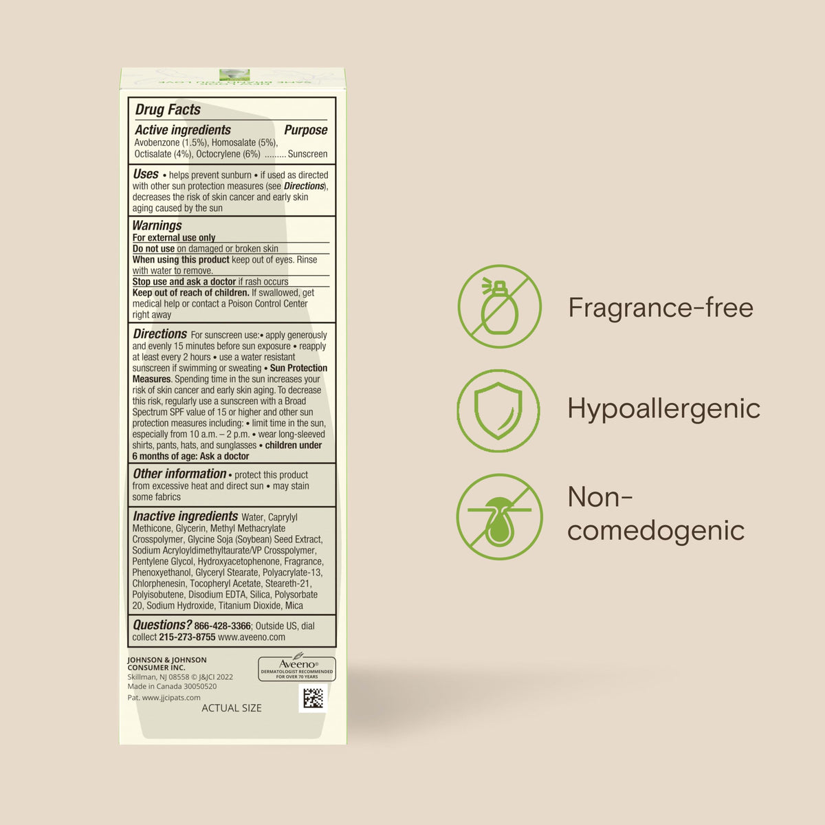 Aveeno chart-style visual summarizing clinical improvement in tone and texture