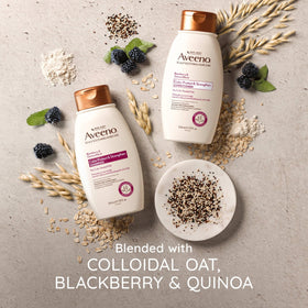 Aveeno conditioner in hand on wet hair illustrating detangling benefit
