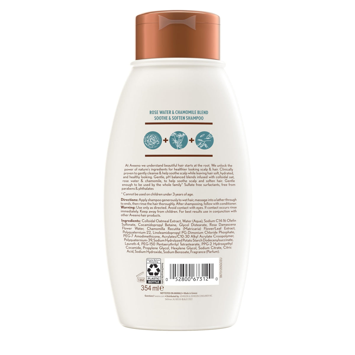 Aveeno shampoo paired with conditioner showing a complete hydrating routine