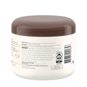 Aveeno creamy formula absorbed into skin close detail showing hydration without greasiness