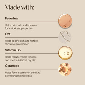 Aveeno being smoothed onto face in morning routine for redness relief