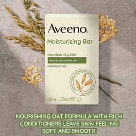Aveeno being used in shower conveying quick rinse and soft skin benefit