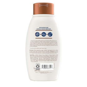 Bathroom shelf styled with Aveeno bottle for everyday wholesome haircare styling