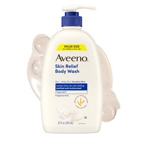 Aveeno front bottle showing Triple Oat label and soothing benefit