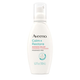 Aveeno front label on 6 fl oz bottle showing product name and pump for easy use