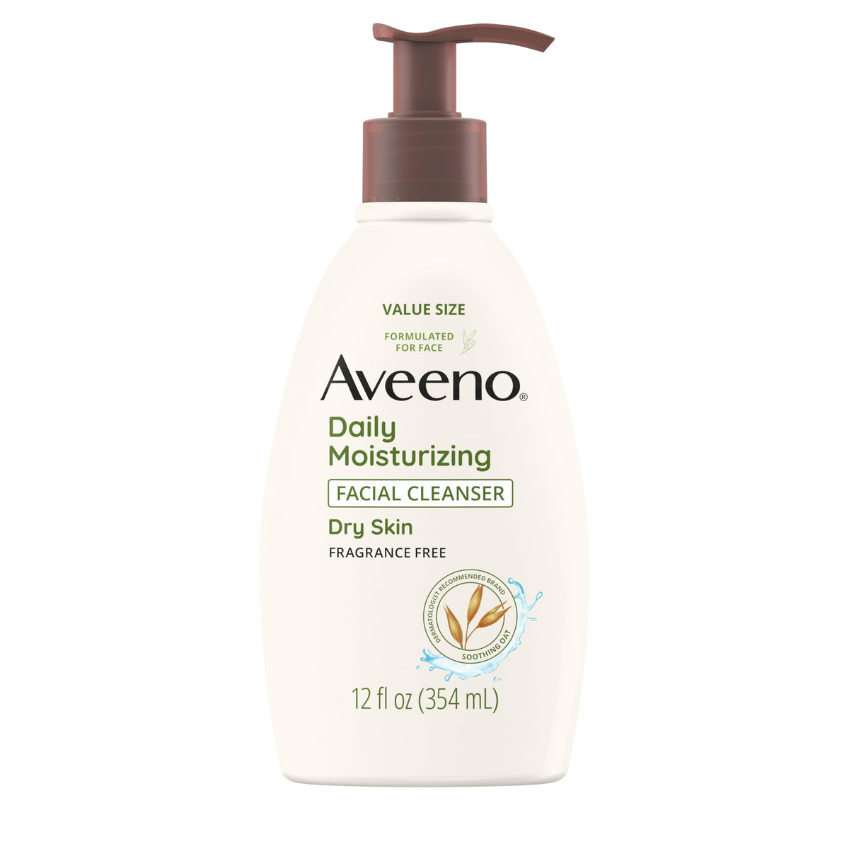 Aveeno front packaging 12 oz bottle shows label and benefit of hydration