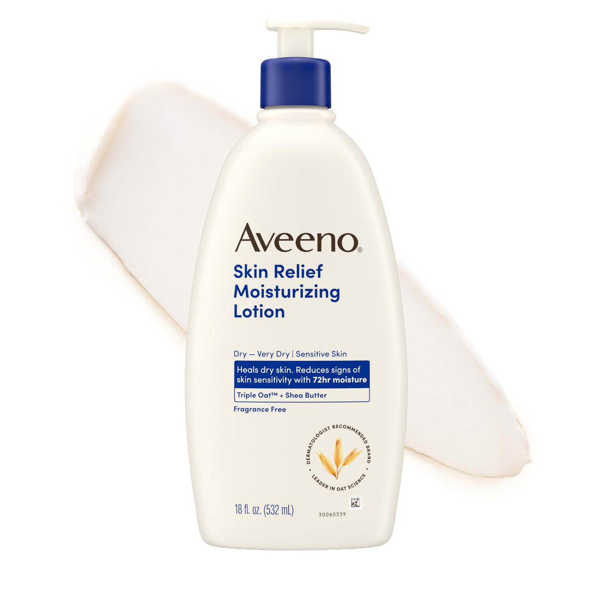 Aveeno front packaging 18oz showing label and benefit