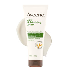 Aveeno front packaging 7.5 oz showing product and benefits