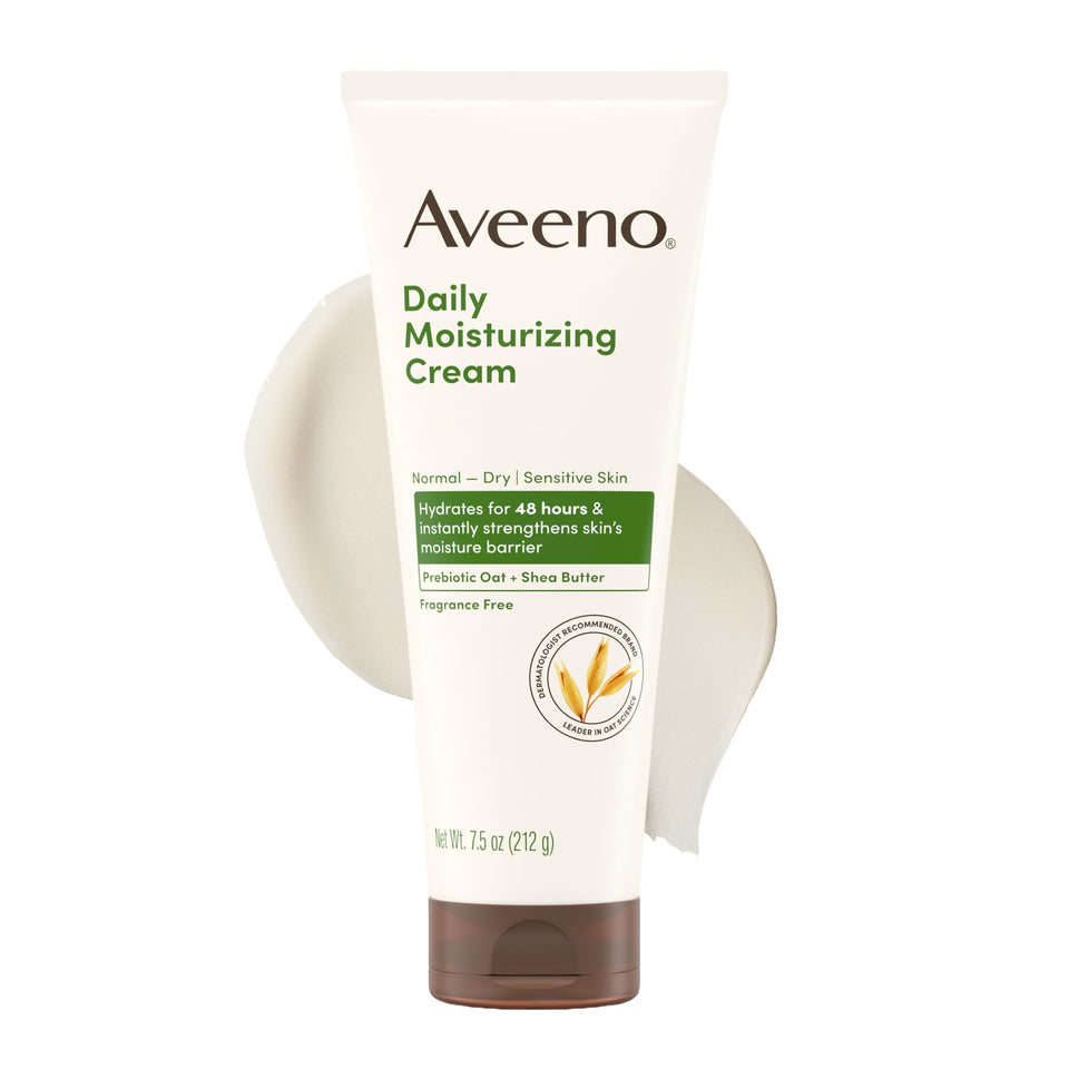 Aveeno front packaging 7.5 oz showing product and benefits