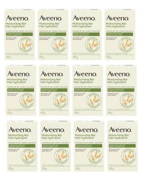 Aveeno front packaging showing moisturizing bar and colloidal oatmeal benefit