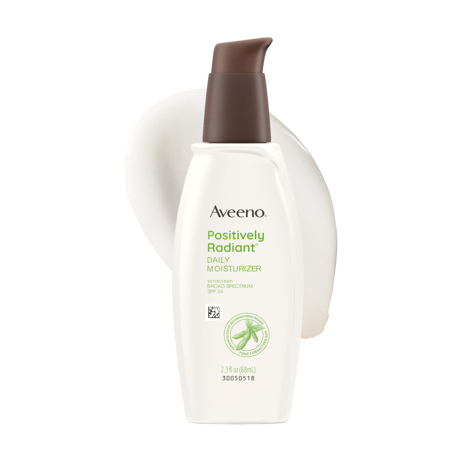 Aveeno front packaging showing SPF 30 and travel-friendly size