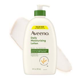 Aveeno front pump bottle 33 oz showing label and pump for everyday value