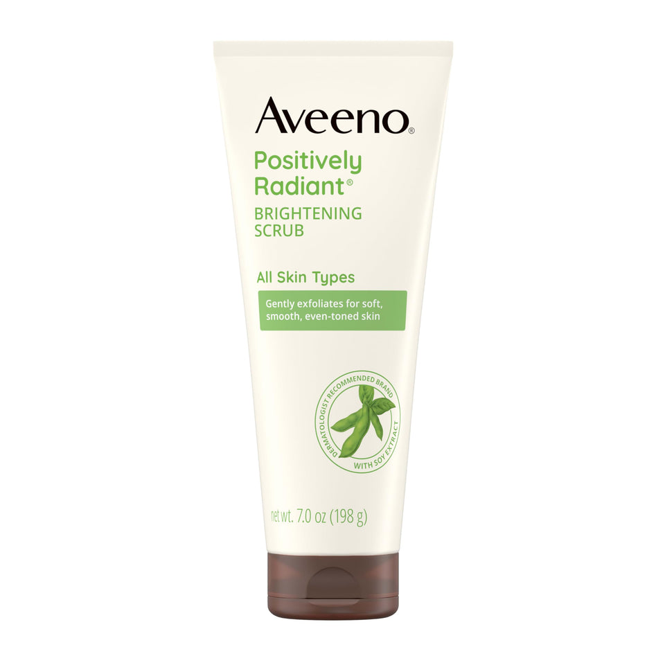 Aveeno front tube showing label and product benefit of brighter skin