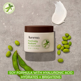 Aveeno gel texture closeup highlighting lightweight hydration and fast absorption