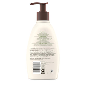 Aveeno on hands after use showing moisturized skin and non-greasy finish