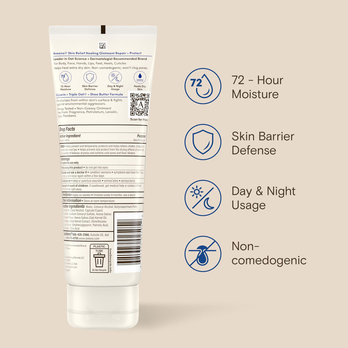Close-up of Aveeno label with National Eczema Association seal of acceptance