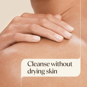 Aveeno gel being dispensed into hand showing simple application and quick lather