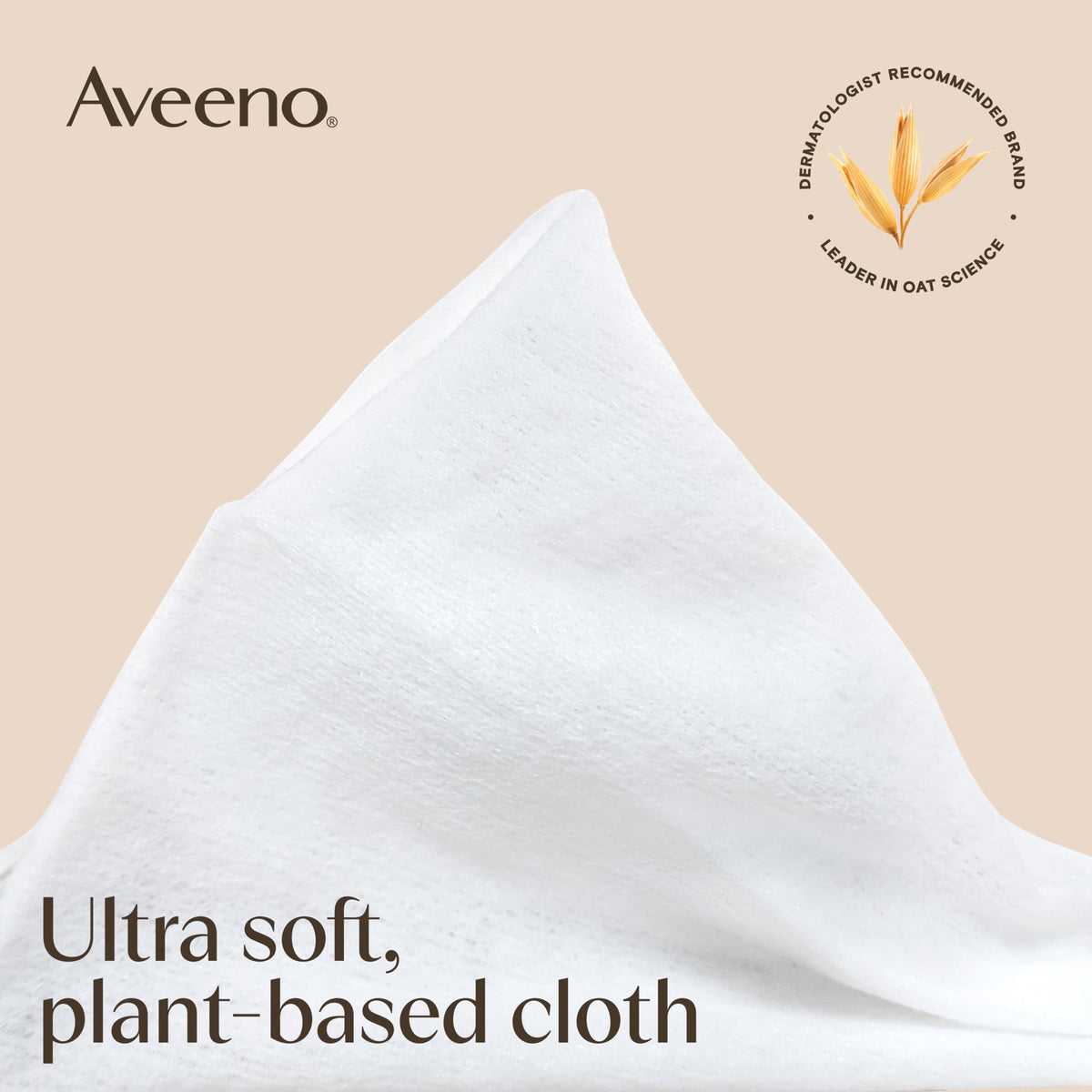 Aveeno oat extract and feverfew ingredients displayed for soothing benefits