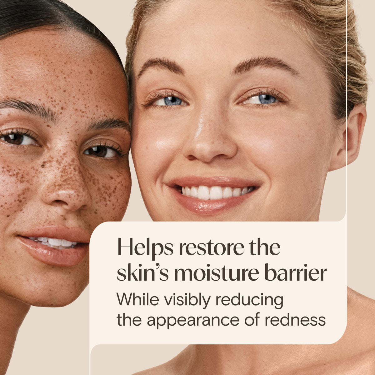 Aveeno jar open with visible cream to show smooth, non-greasy consistency