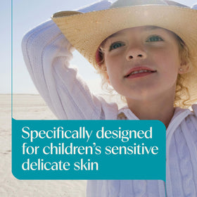 Aveeno being applied to child's face for gentle, tear-free protection