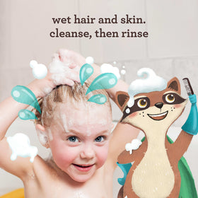 Aveeno Kids label close-up highlighting oat extract hydration benefit