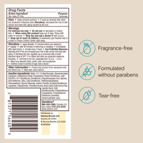 Aveeno label close-up with directions and mineral zinc oxide benefit