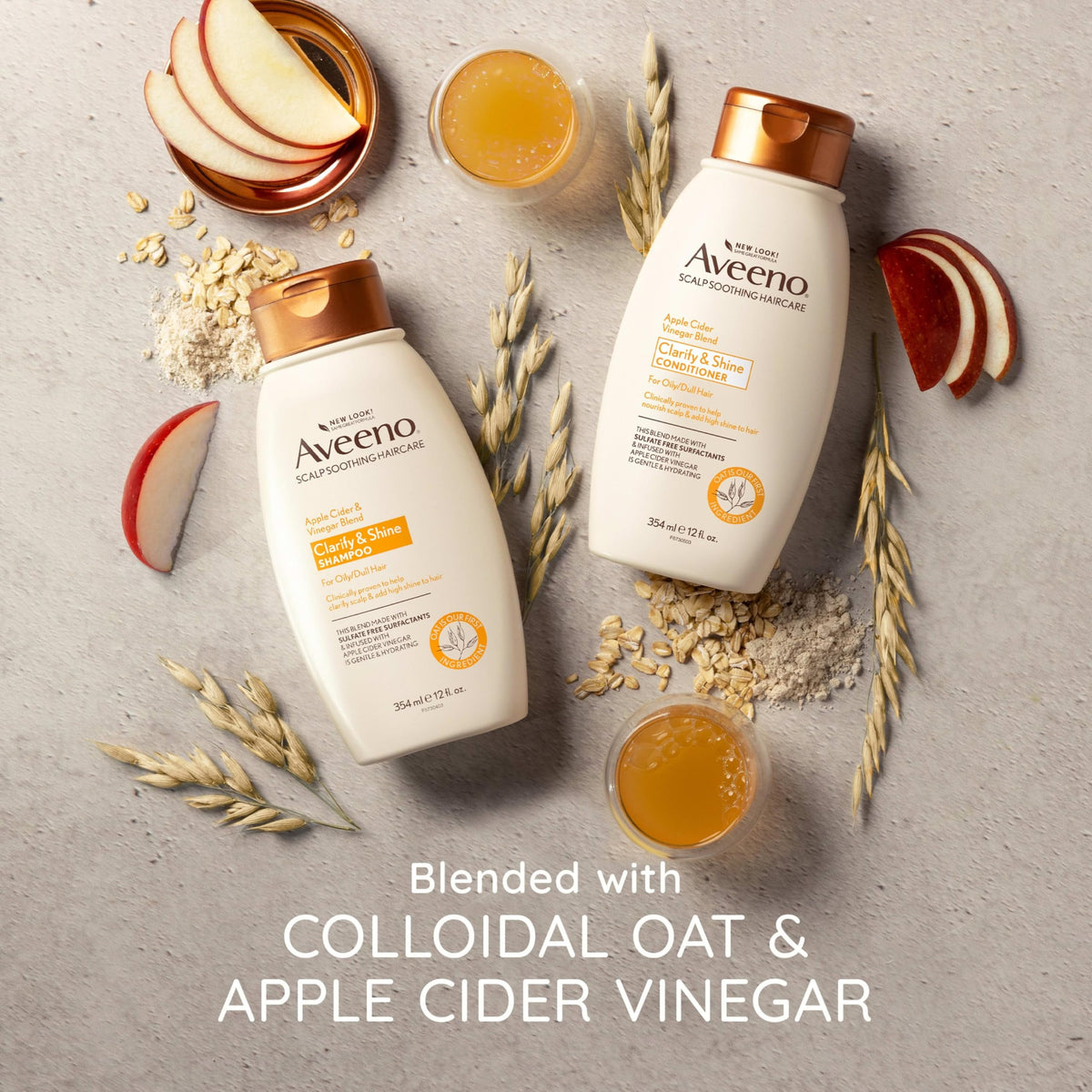 Aveeno label close-up highlighting ingredients and transparency benefit