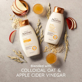 Aveeno label close-up highlighting ingredients and transparency benefit
