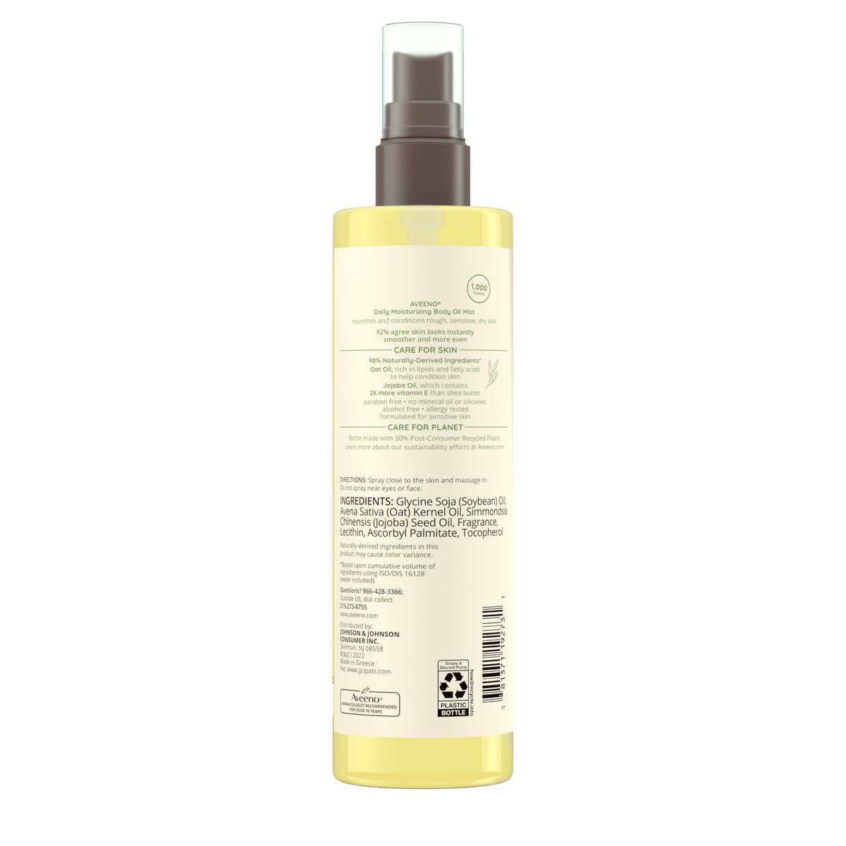 Aveeno in bathroom routine setting conveying daily use for sustained hydration