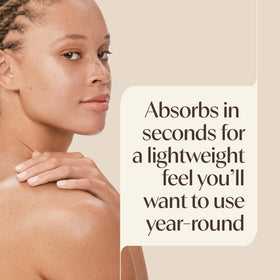 Aveeno lotion on arm absorbing quickly for smooth skin