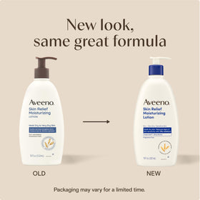 Aveeno lotion pump close-up showing easy dispensing benefit