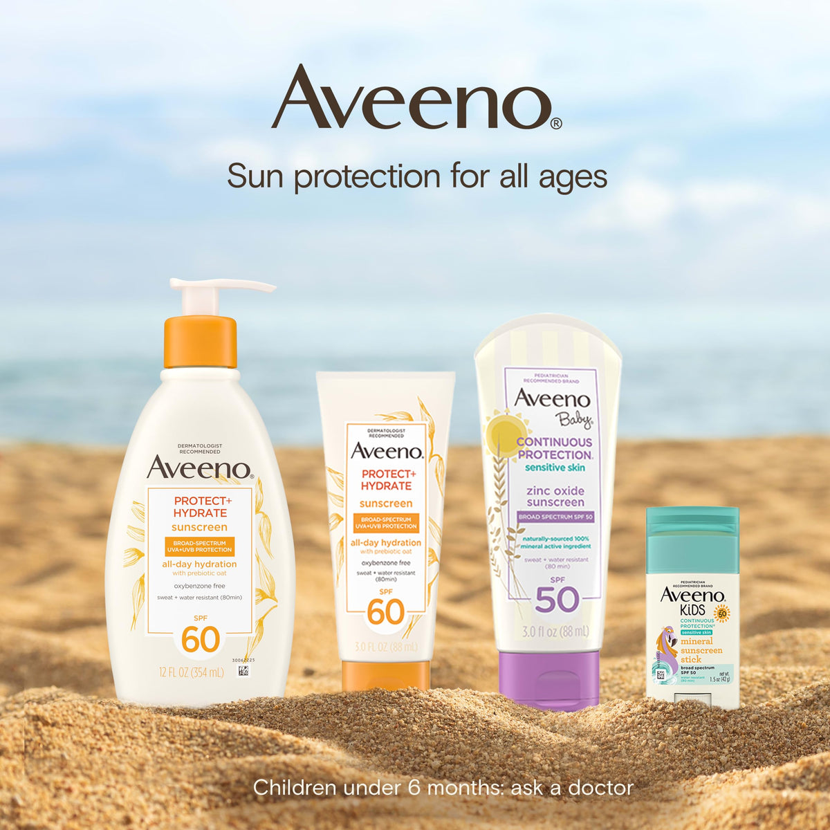 Aveeno pump bottle on a picnic table illustrating outdoor protection