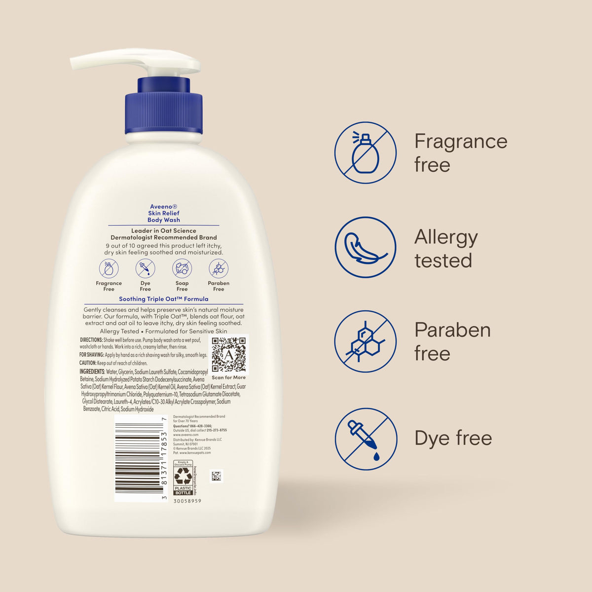 Hand touching hydrated skin after Aveeno showing moisturized feel