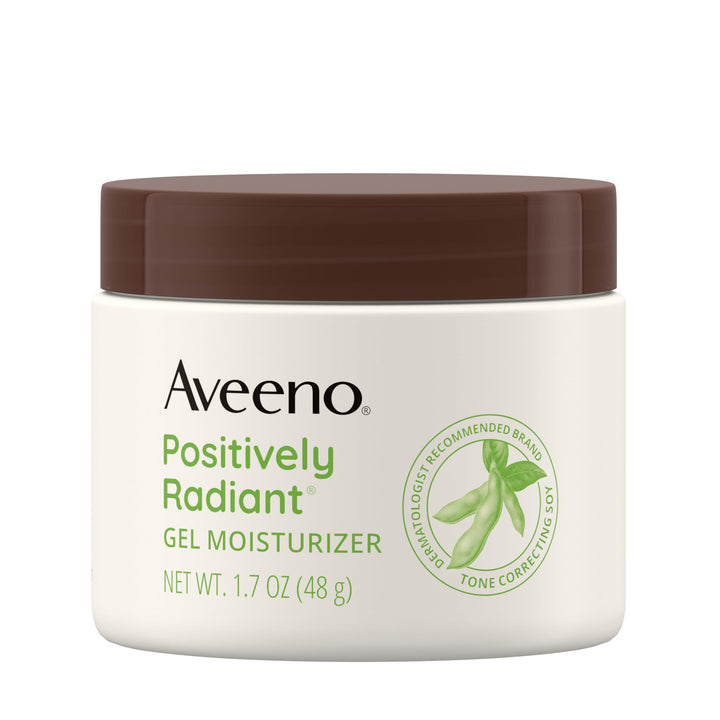Aveeno positively radiant jar front showing label and clean packaging benefit