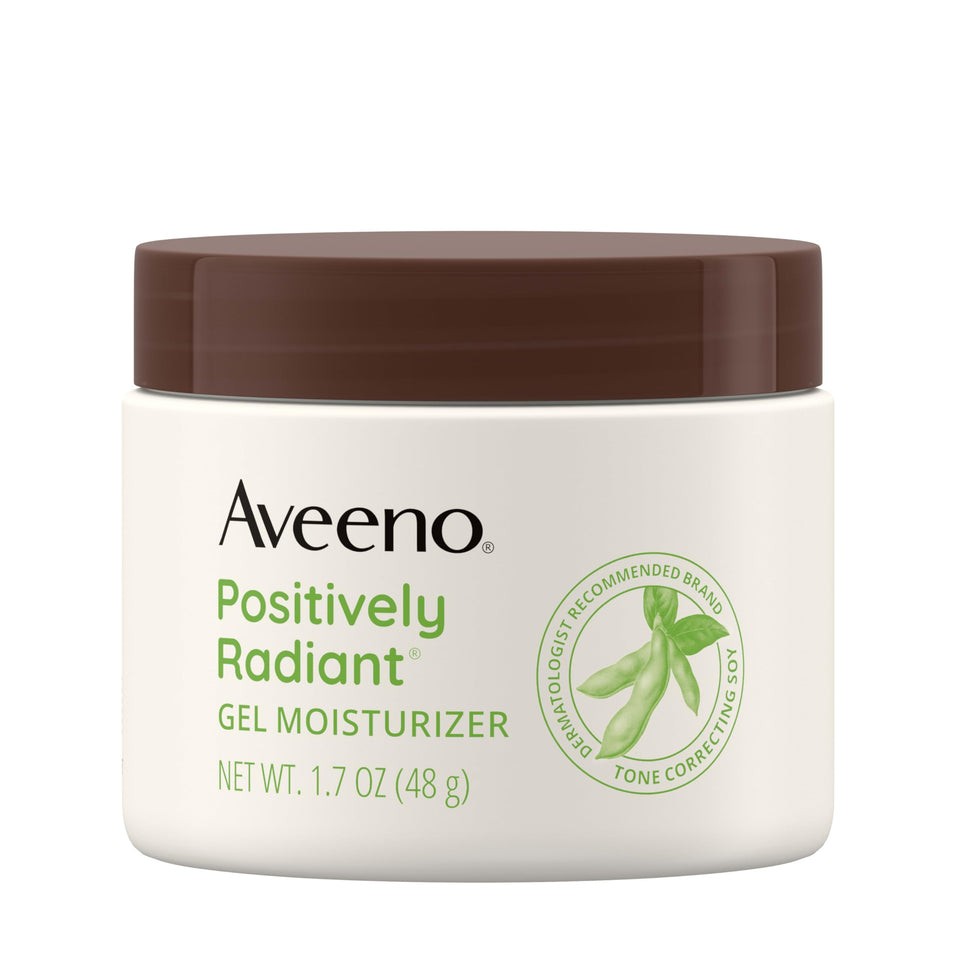 Aveeno positively radiant jar front showing label and clean packaging benefit