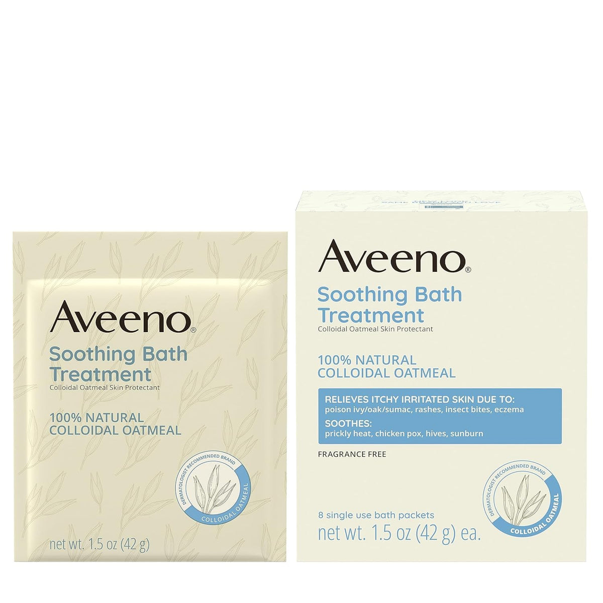 Aveeno powder texture detail illustrating fine colloidal oatmeal dispersal