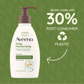 Aveeno bottle on bathroom counter showing daily routine compatibility
